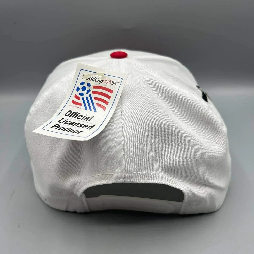 Vintage World Cup USA Soccer Hat Men White Twins Enterprise Snap Back Cap New